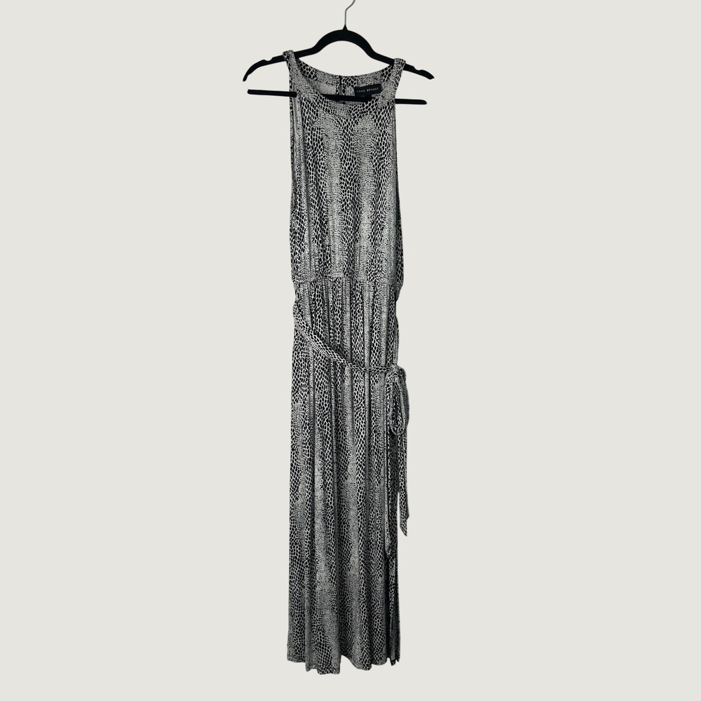 Lane Bryant Maxi Dress Women 18/20 Black White Snakeskin Animal Safari Resort